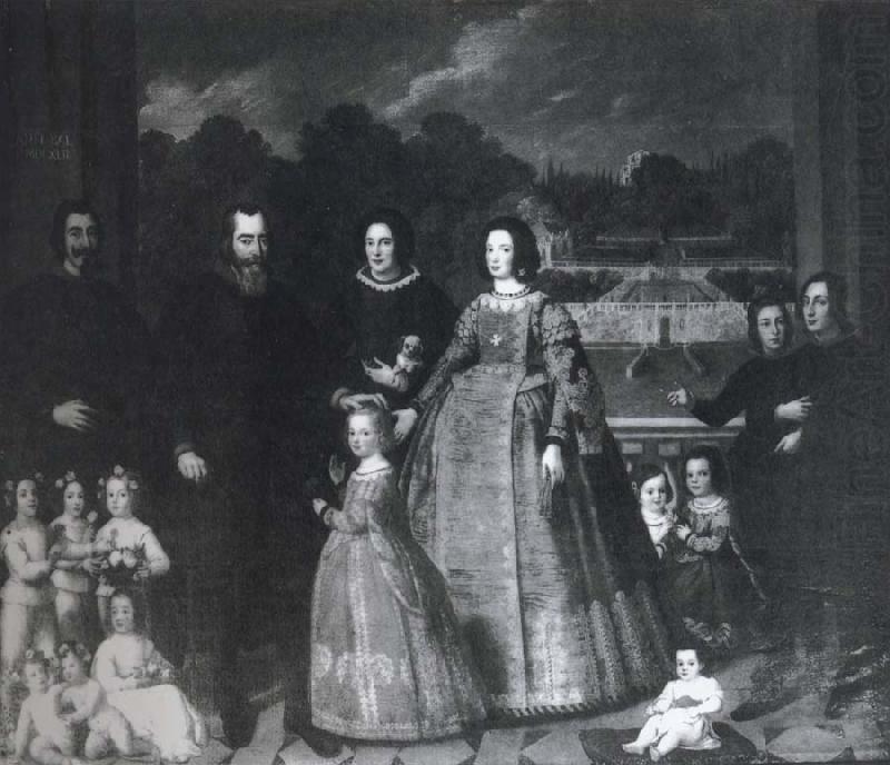 Imperiale and his Family before the gardens of Villa di Sampierdarena, unknow artist